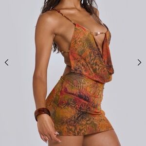 Jaded London Hina Backless Mini Dress With Beaded Trims